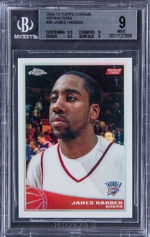 2009-10 Topps Chrome Refractor #99 James Harden Rookie Card (#308/500) - BGS MINT 9